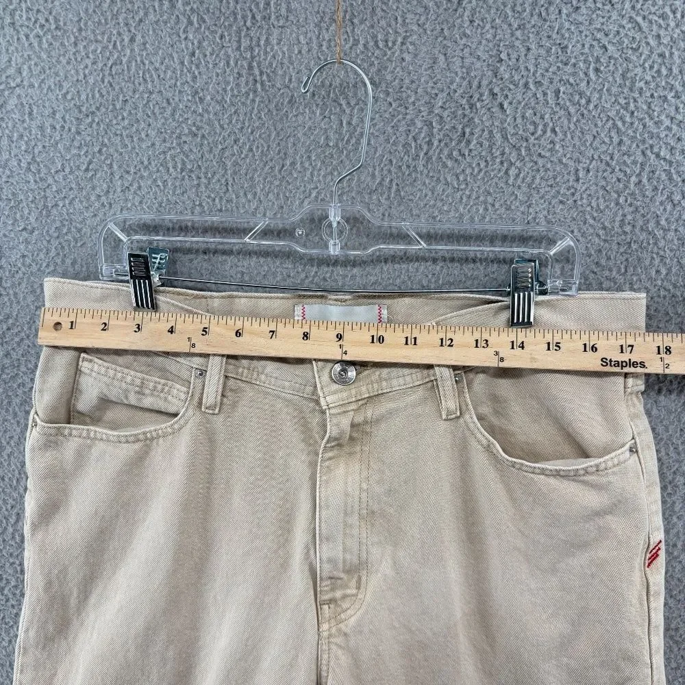 BDG Dad Slim Tapered Jeans 34x32 Beige Khaki Cotton Denim